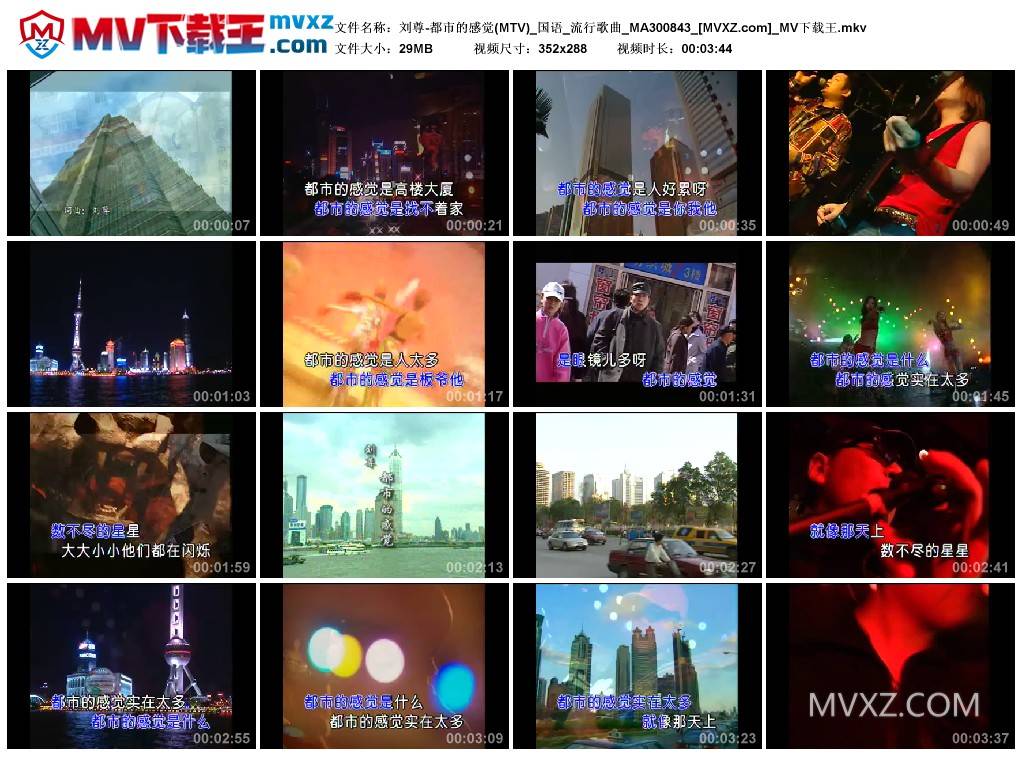 刘尊-都市的感觉(MTV)_国语_流行歌曲_MA300843